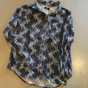 BDG S Gray flannel button up Aztec
